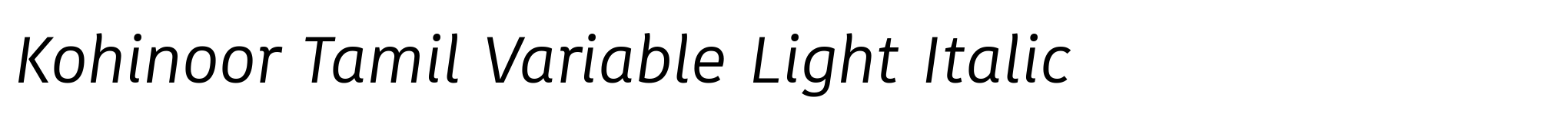 Kohinoor Tamil Variable Light Italic image